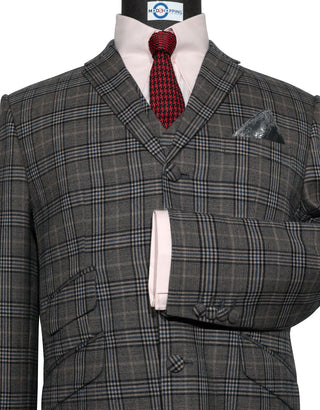 Grey Prince of Wales Check 3 Piece Suit