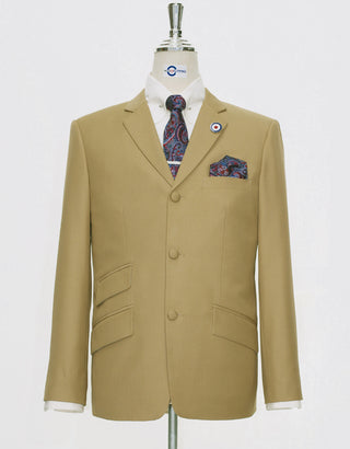 60s Style 3 Button Khaki Men | Jacket 38R & 32/32 Trouser