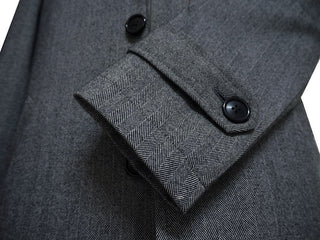 Original Vintage 60s Retro Grey Herringbone Tweed Short Coat