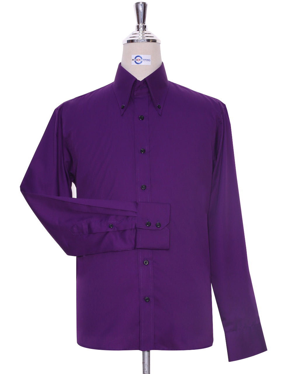 Button Down Collar Shirt Purple Formal Shirt Clothing