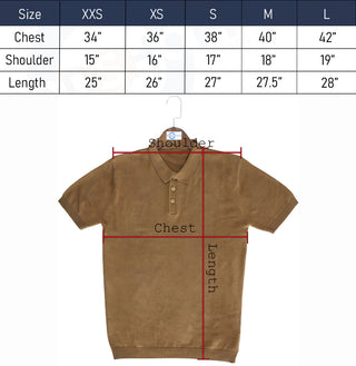Knitwear - Brown Knitted Short Sleeve Polo Shirt