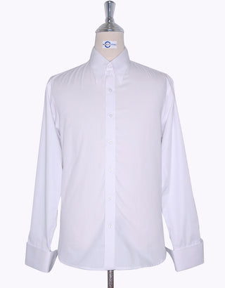 Vintage Style White Tab Collar Shirt