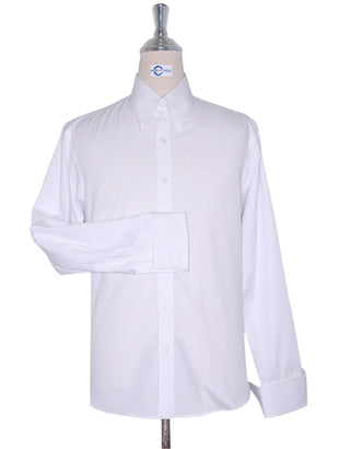 Vintage Style White Tab Collar Shirt