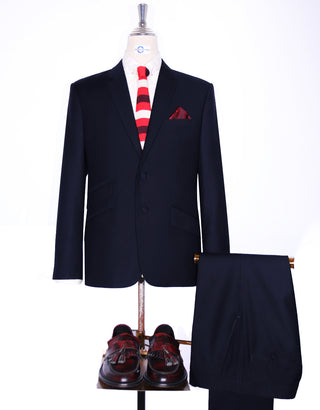 Two Button Suit - Dark Navy Blue Suit - Modshopping Clothing