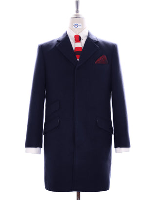 Navy Blue Winter Long Coat - Modshopping Clothing