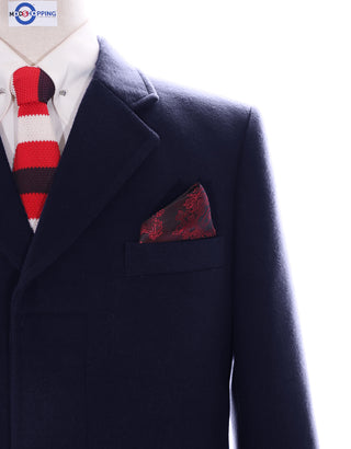 Navy Blue Winter Long Coat - Modshopping Clothing