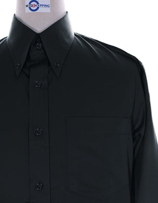 Button Down Shirt - Black Color Shirt - Modshopping Clothing