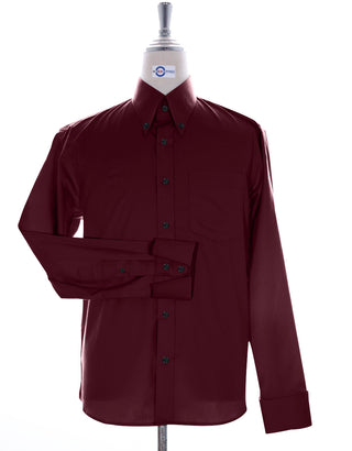 Button Down Shirt - Burgundy Color Shirt - Modshopping Clothing
