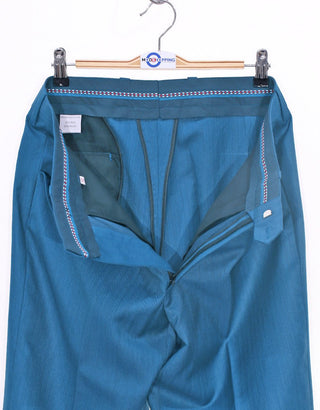 Deep Sky Blue Herringbone 3 Piece Suit - Modshopping Clothing