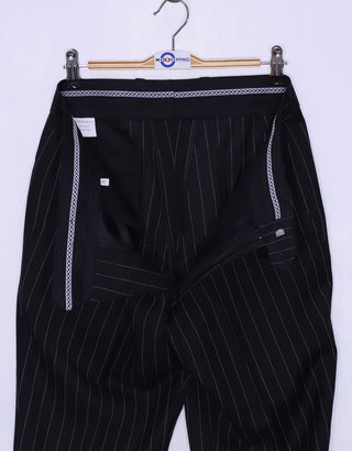 Black and White Pinstripe 4 Button Suit - Modshopping Clothing