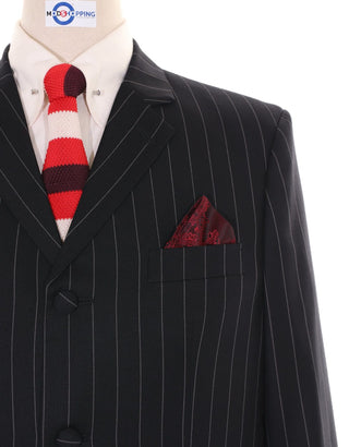 Black and White Striped Suit - Modshopping Clothing