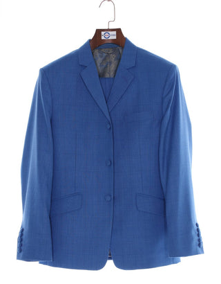 Blue Prince of Wales Check Suit for Men - Modshopping Clothing