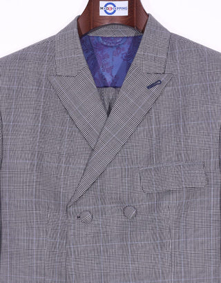 Grey Prince Of Wales Check Double Breasted Suit - Modshopping Clothing
