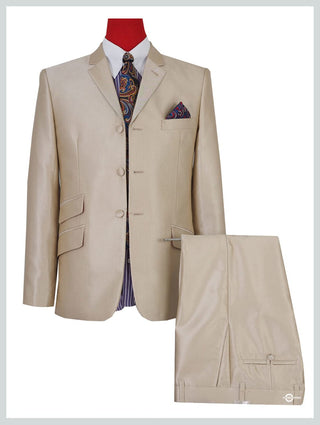 Tonic Suit | Mod Clothing 60s Fashion Pale Gold Tonic Suit - Modshopping Clothing