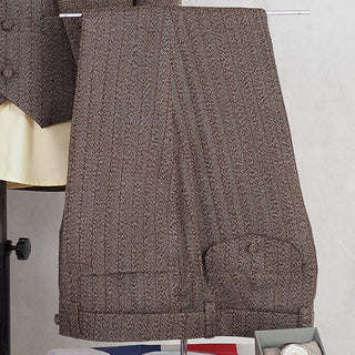 3 Piece Suit | Brown Herringbone Tweed Suit - Modshopping Clothing