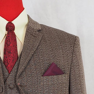 3 Piece Suit | Brown Herringbone Tweed Suit - Modshopping Clothing