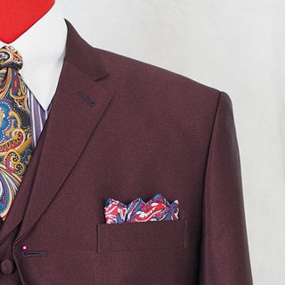 Burgundy Tonic 3 Piece Suit - Modshopping Clothing