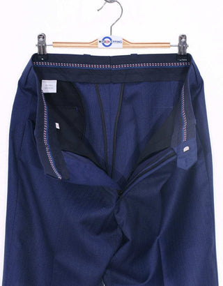 Midnight Blue Herringbone 3 Piece Suit - Modshopping Clothing