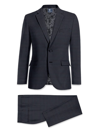 Two Button Suit - Charcoal Grey Gingham Check Suit - Modshopping Clothing