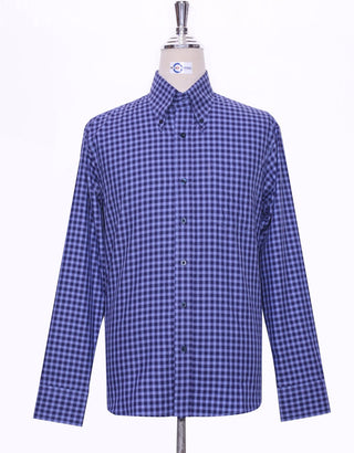 Blue Gingham Check Shirt - Modshopping Clothing