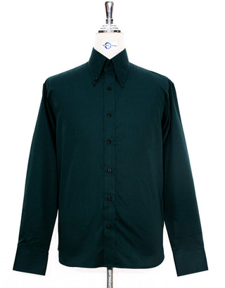 Dark Green Button Down Collar Shirt - Modshopping Clothing