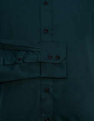 Dark Green Button Down Collar Shirt - Modshopping Clothing
