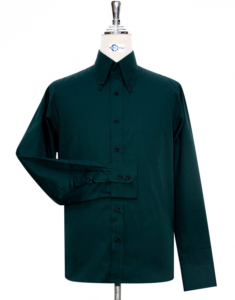 Button Down Collar Shirt Dark Green Formal Shirt Clothing