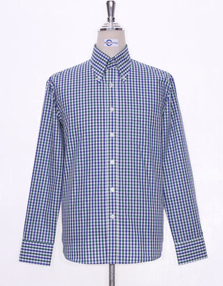 Blue And Green Gingham Check Shirt - Modshopping Clothing