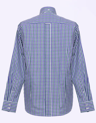 Blue And Green Gingham Check Shirt - Modshopping Clothing