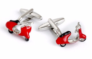 60s mod clothing red vespa cufflinks for men uk - Modshopping Clothing