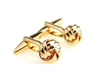 gold cufflinks| stainless steel gold knots cufflinks for men - Modshopping Clothing