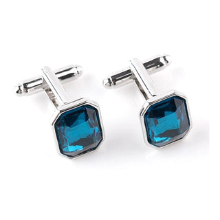 Luxury Men's Blue Crystal Cufflinks - Modshopping Clothing