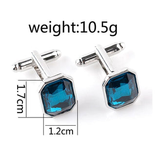 Luxury Men's Blue Crystal Cufflinks - Modshopping Clothing