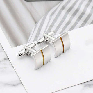 Silver Divided Yellow Gold Square Cufflinks - Modshopping Clothing
