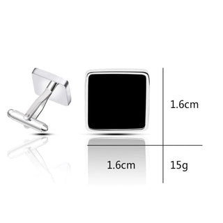 Square Black Stone Cufflinks For Men - Modshopping Clothing