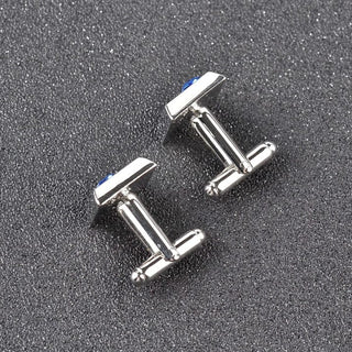 Square Blue Crystal Cufflink For Men's - Modshopping Clothing
