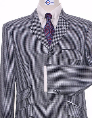 Vintage Style Black and White Houndstooth Blazer - Modshopping Clothing