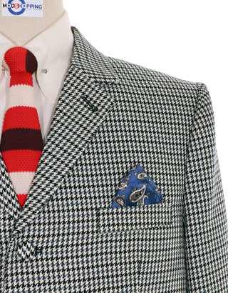 Black and Grey Houndstooth Blazer - Modshopping Clothing