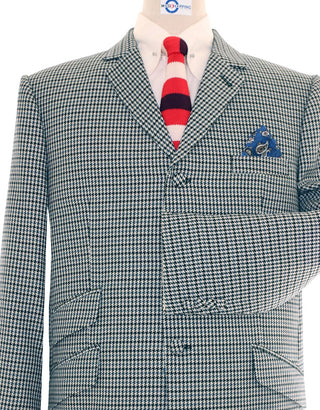 Black and Grey Houndstooth Blazer - Modshopping Clothing