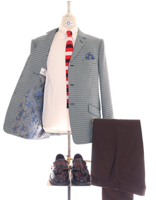 Black and Grey Houndstooth Blazer - Modshopping Clothing