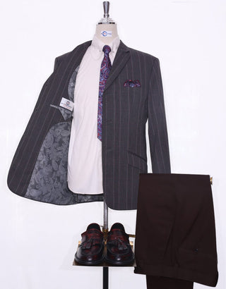 Charcoal Grey Prince Of Wales Check Blazer Jacket - Modshopping Clothing