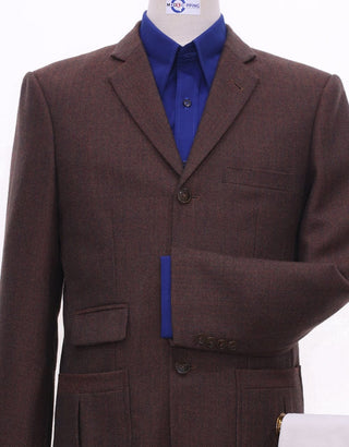 Brown Herringbone Tweed Jacket - Modshopping Clothing