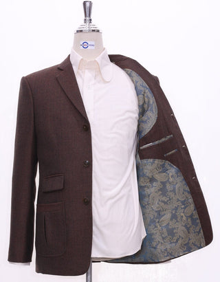 Brown Herringbone Tweed Jacket - Modshopping Clothing