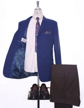 Navy Blue Birdseye Blazer - Modshopping Clothing