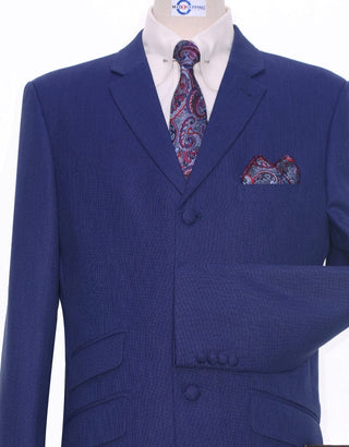 Navy Blue Birdseye Blazer - Modshopping Clothing