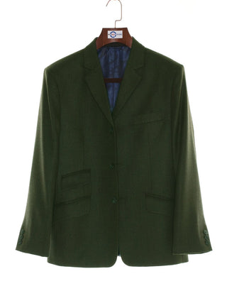Olive Green Tweed Blazer - Modshopping Clothing