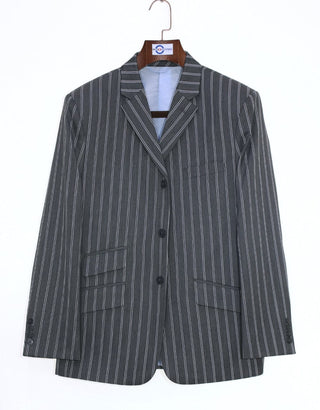 Grey Striped Jacket - Modshopping Clothing