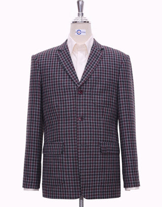 Grey Gingham Check Tweed Jacket - Modshopping Clothing
