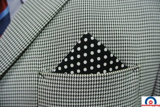 White And Black Houndstooth Blazer, Patch Pocket - Modshopping Clothing