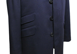 Navy Blue Mac Coat For Men - Modshopping Clothing